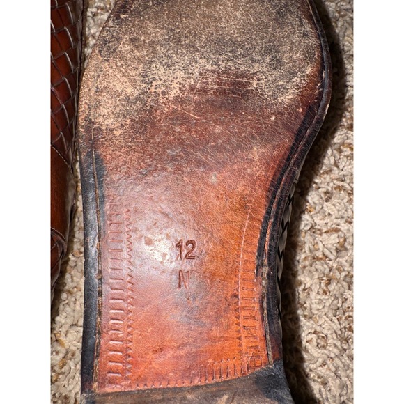 Vintage Cole Haan Loafers 12 N Woven Brown‎ Tassel Slip-On Italy Leather main image 8